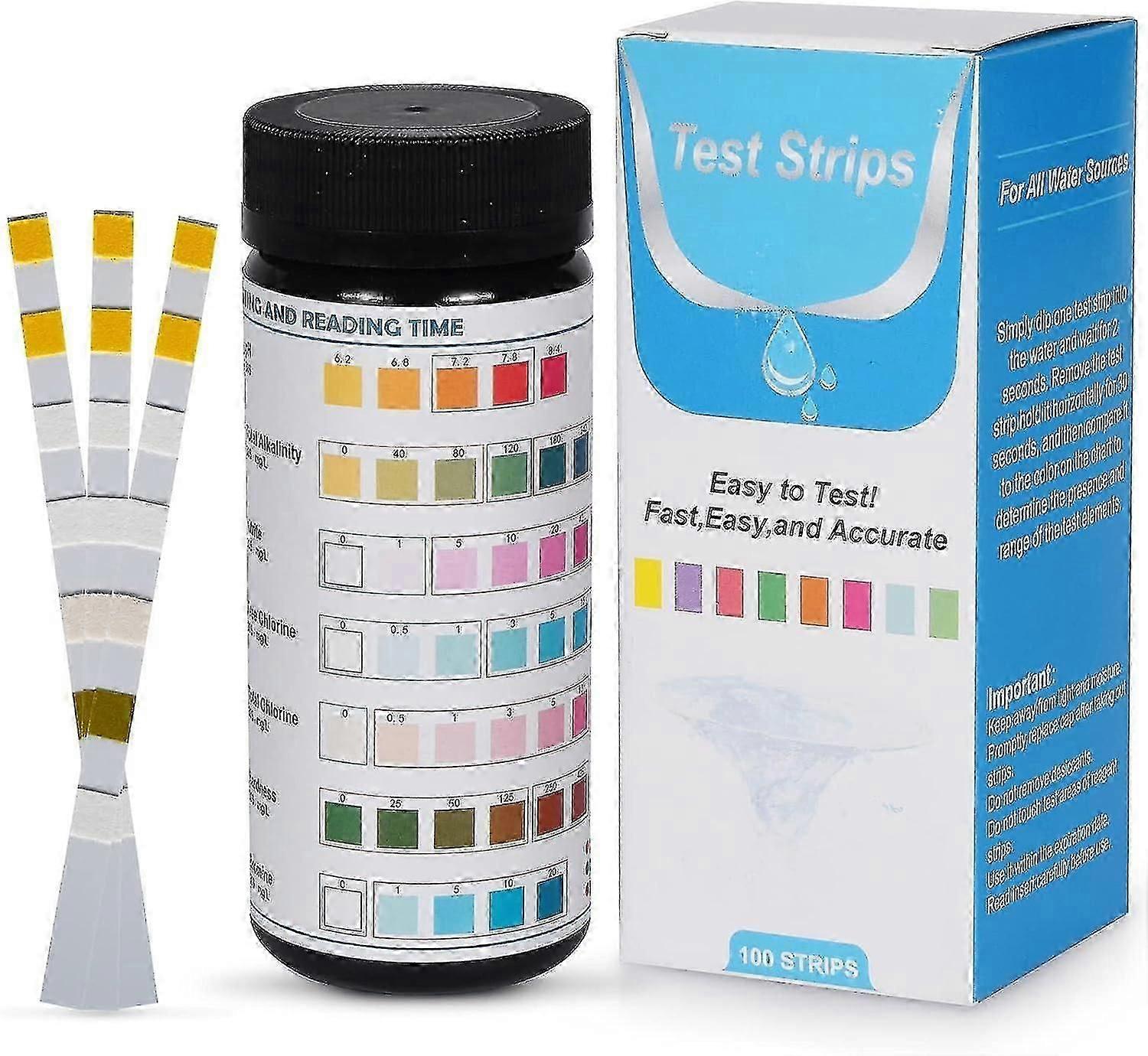 Swimming Pool Test Strips, 7 In 1 Swimming Pool Test Strips, Pool Test Strips, 100 Pack Test Strips