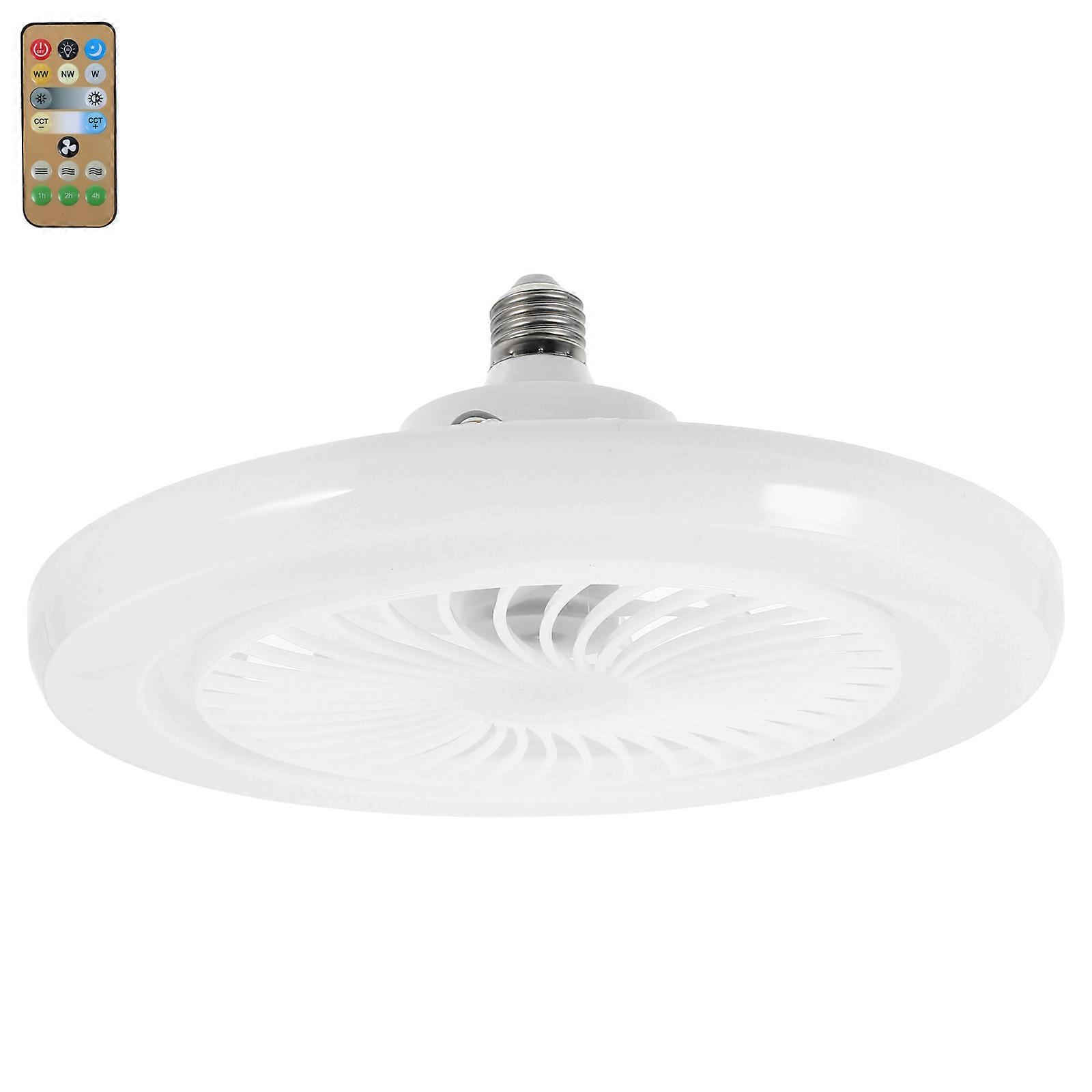 Ceiling Fan With Led Bulb E27 Screw-In Compact Design Quiet Operation Remote Control 1Pcs Suitable For Bedroom Living Room Kitchen