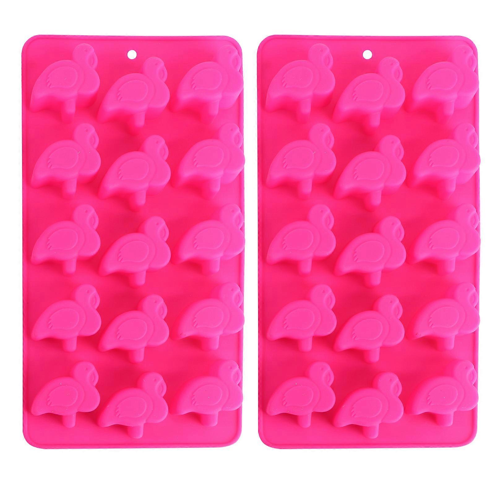 Rosy Silicone Candy Moulds for Kitchen Nonstick Flexible DIY Soap Making Flamingo Chocolates Molds 2pcs