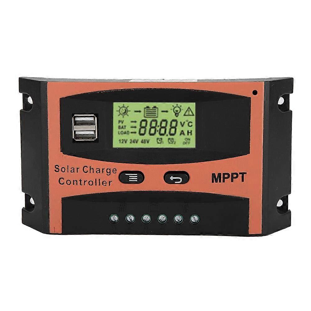MPPT Charge Controller, 12V/24V MPPT Solar Charge Controller with LCD Display, 60A