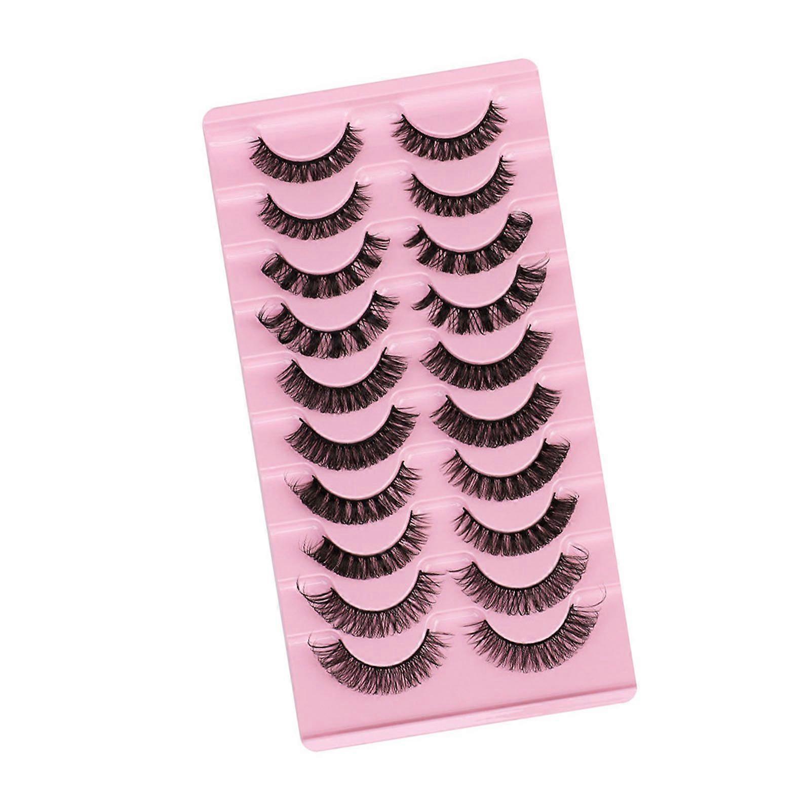 10 Pairs Reusable Self Adhesive Eyelashes No Glue   or Eyeliner Needed Natural Thick False Lashes   Extension