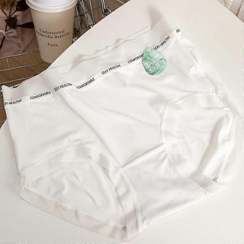 Ice Silk Panties Women's Underwear Medium Waist Large Size Warm Change Mulberry Silk 7A Crotch Comfortable Letter Waistband Panty