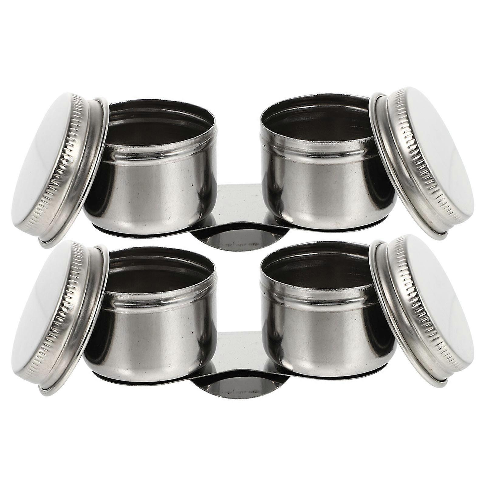 Portable Oil Painting Container 2Pcs Practical Design Paint Brush Cleaning Cup For Home Use And Art Classes Silver Color Mixing