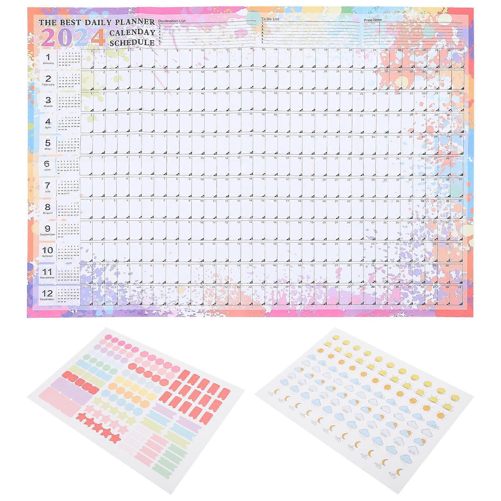 Sturdy Hanging Calendar Monthly Office Organization Home Use Colorful Date Management 1 Set