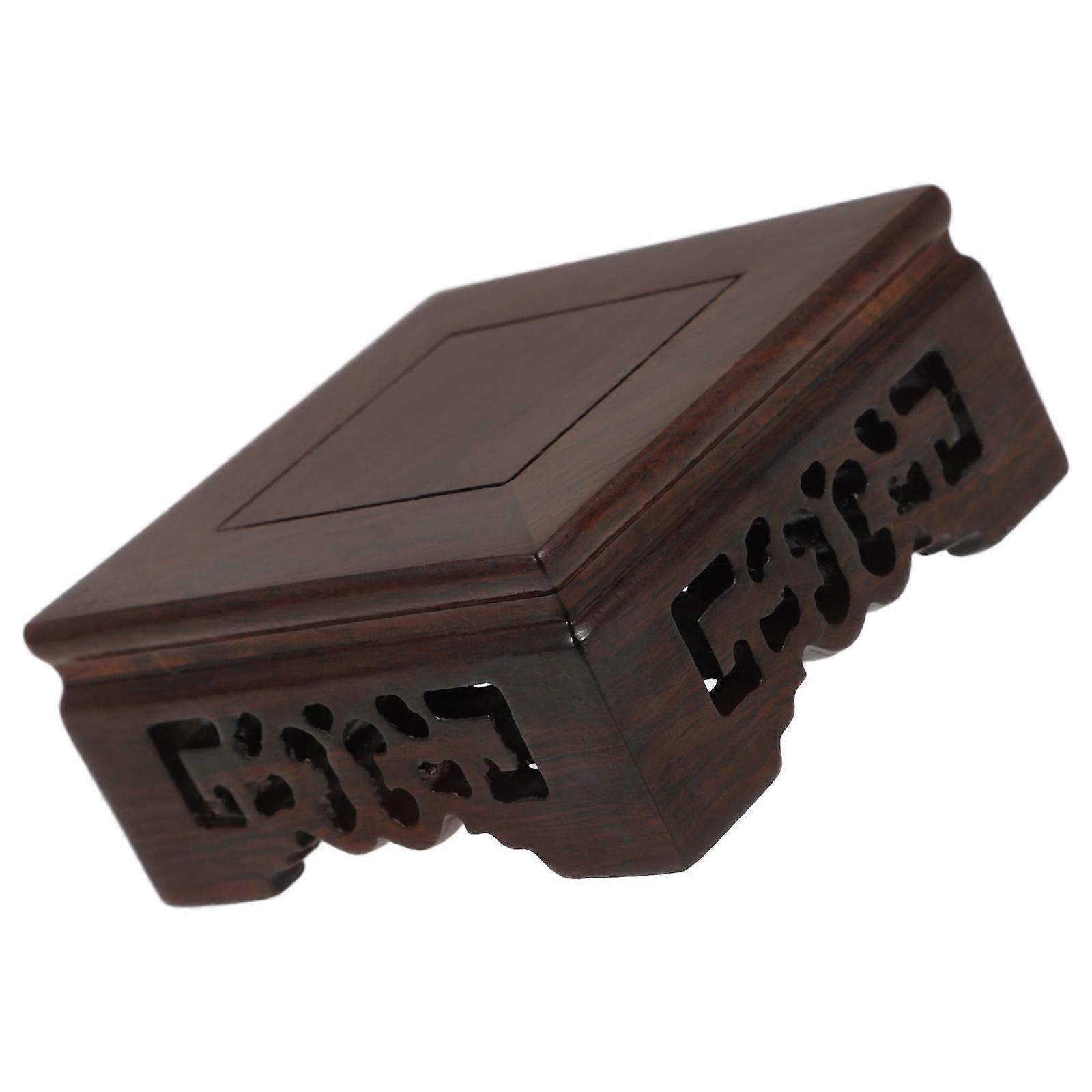 Wooden Plant Stand for Indoor Plants Dark Brown Natural Wood Texture Lightweight and 6.5 x 6.5 x 12 inches