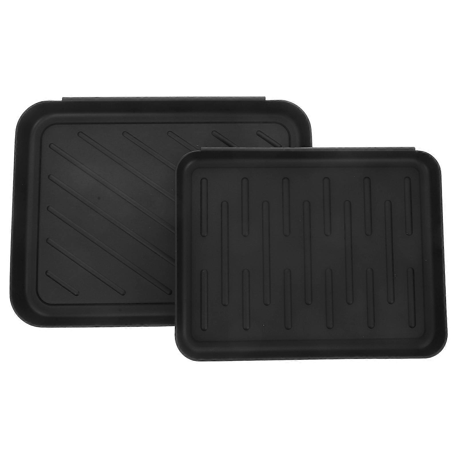 Plastic Tray for Storage Black Multifunctional Waterproof Boot Pet Tray 2pcs