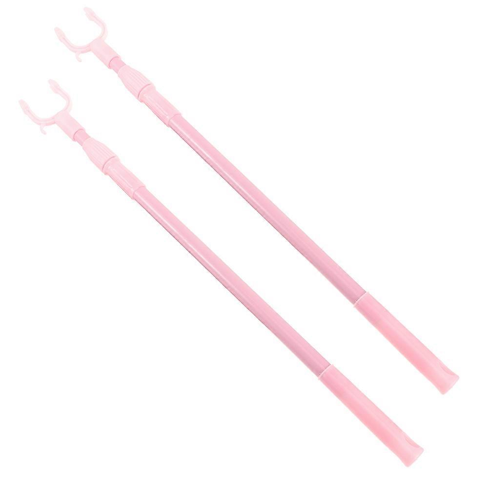 2pcs Retractable Telescopic Clothes Drying Pole for Easy Hanging and Reaching High Places – Adjustable Laundry Support Rod