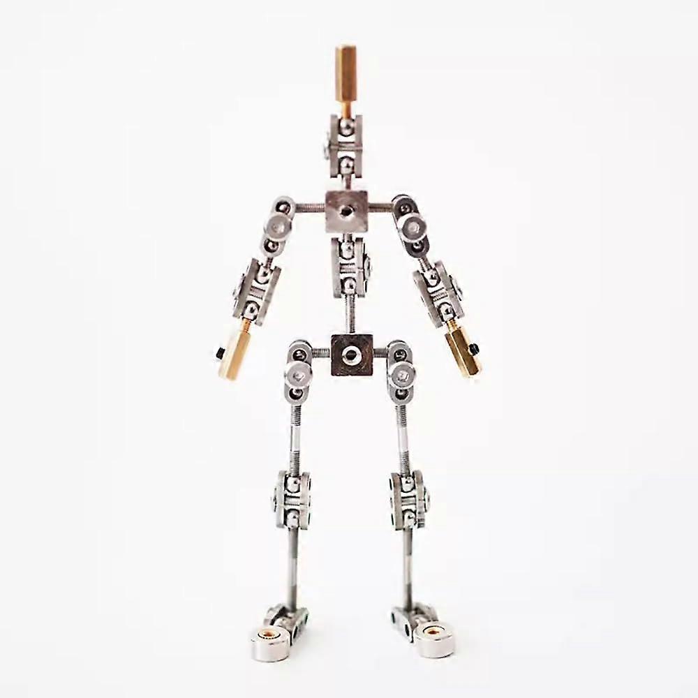 Complete Stop Motion Fittings Set Made of Metal, Puppet Skeleton Made of Stainless Steel, Flexible DIY Animation Model, Height 18 cm