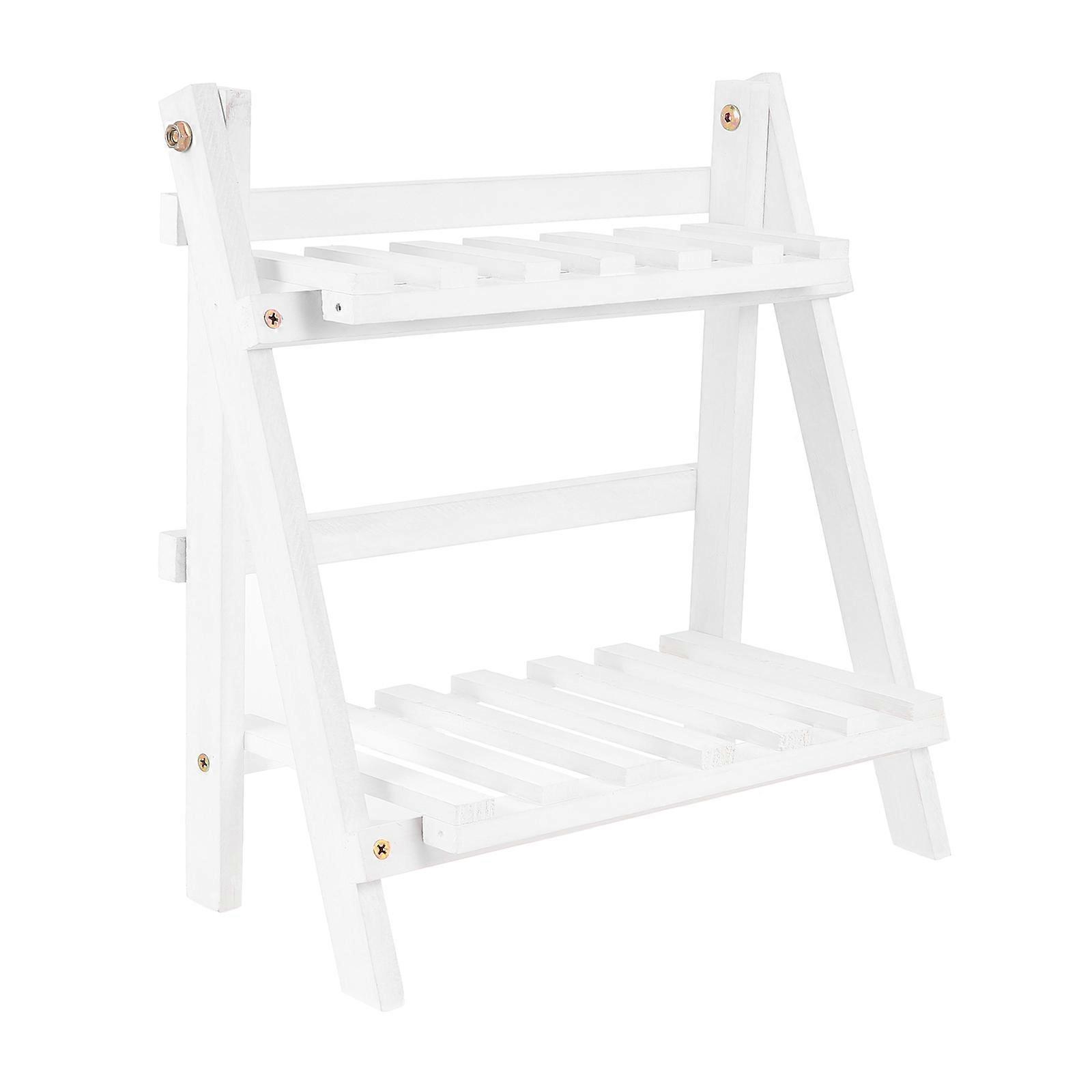 Durable Multipurpose Storage Rack for Vases Flowers and Books in White Synthetic Material 1 Pc
