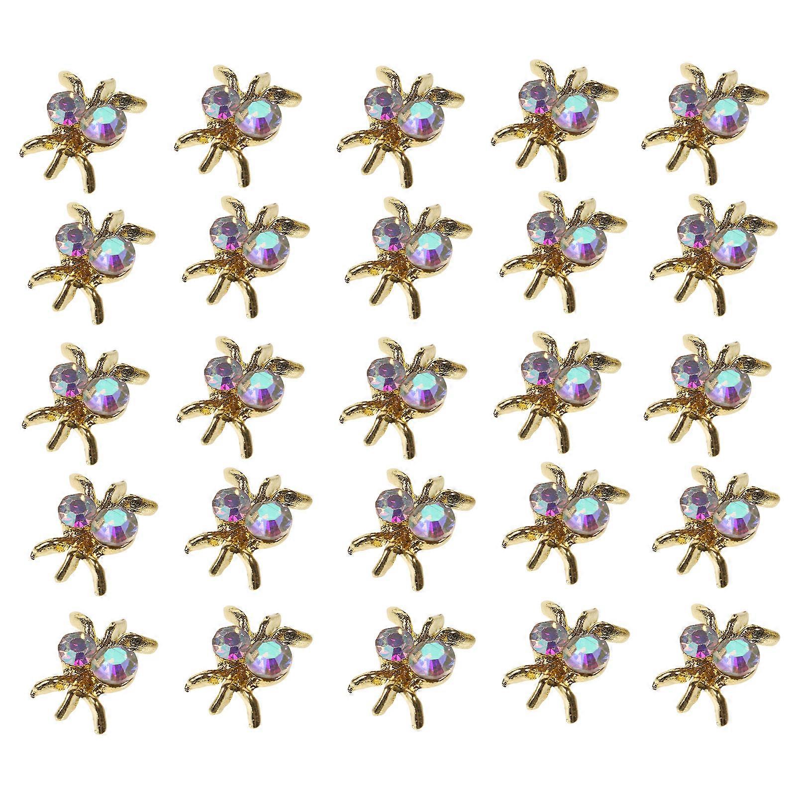 Elegant Golden Spider Shape Nail Ornaments 100 Pcs For Halloween And Christmas Nail Art Lovers To Create Stunning Manicure Styles