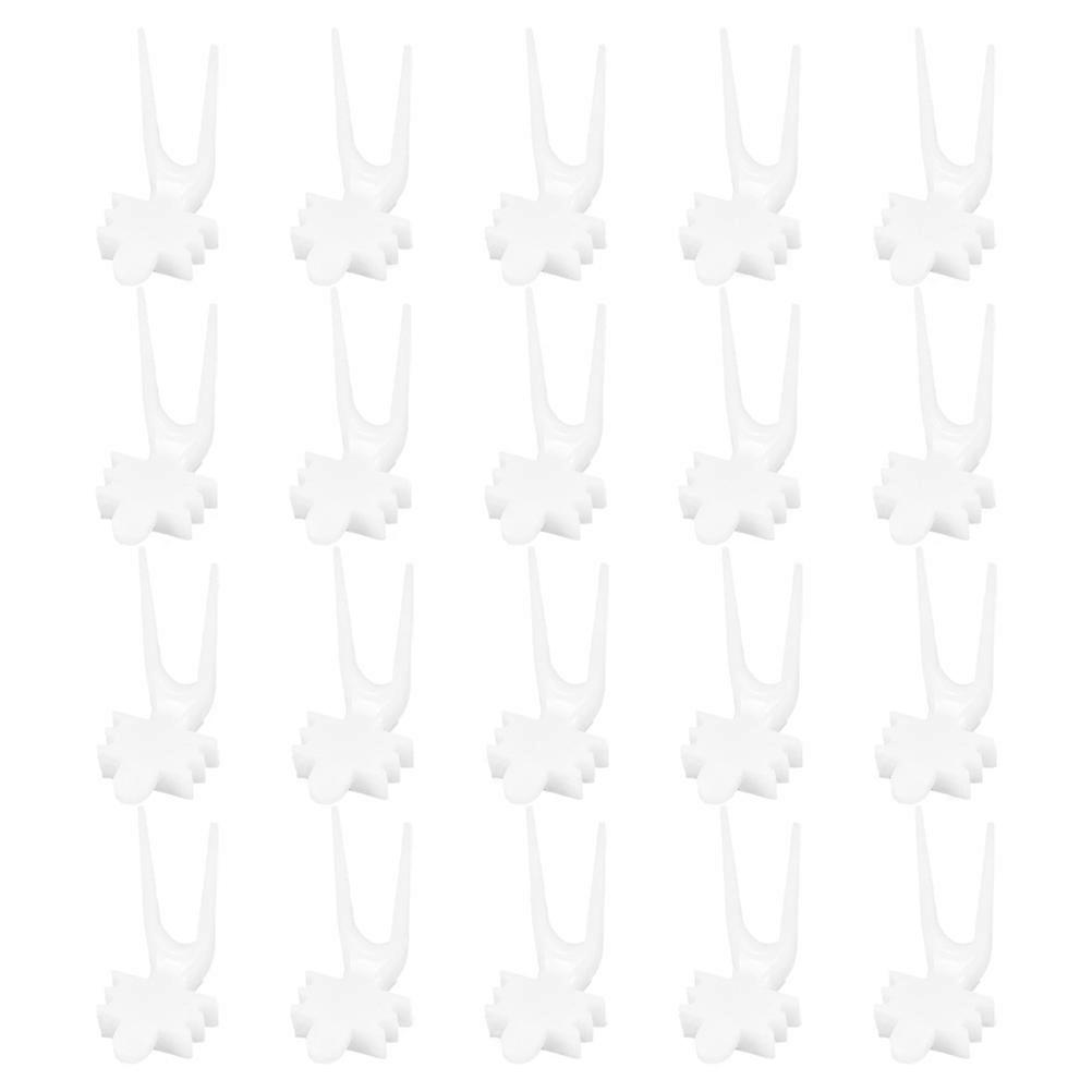 Parrot Fruit Vegetable Forks 20Pcs Bird Cage Accessory For Pet Owners Small Size Design White Cage Use Supplies
