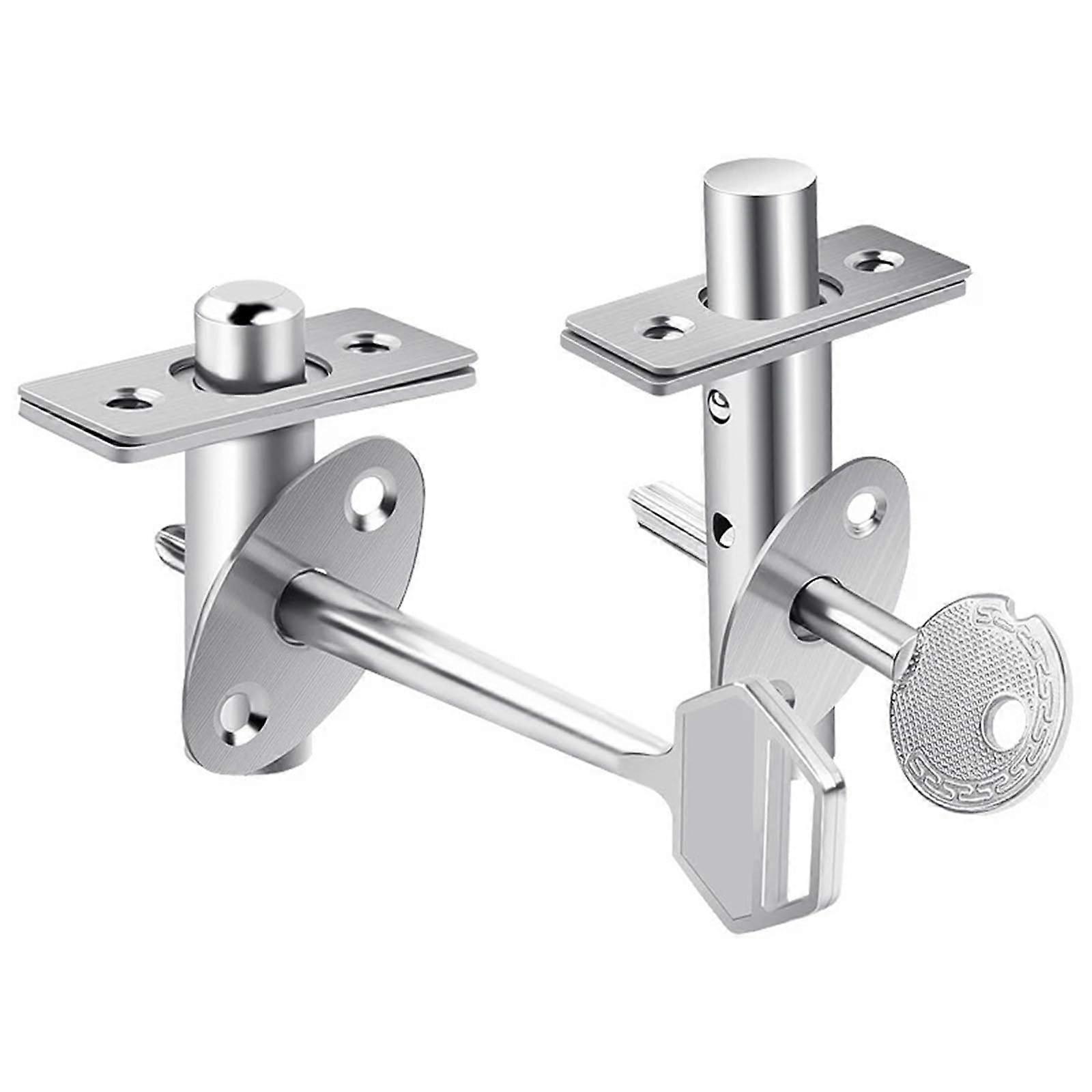 Stainless Steel Pipe Well Lock Dark Lock Channel Door Lock Pipe Lock Furniture Hardware 1Pcs (Long type short key) Ref: 5205