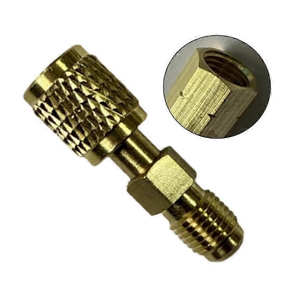 R32 R454B Refrigerant Brass Adapter,1/4" Female to 1/4" Male Reverse Thread
