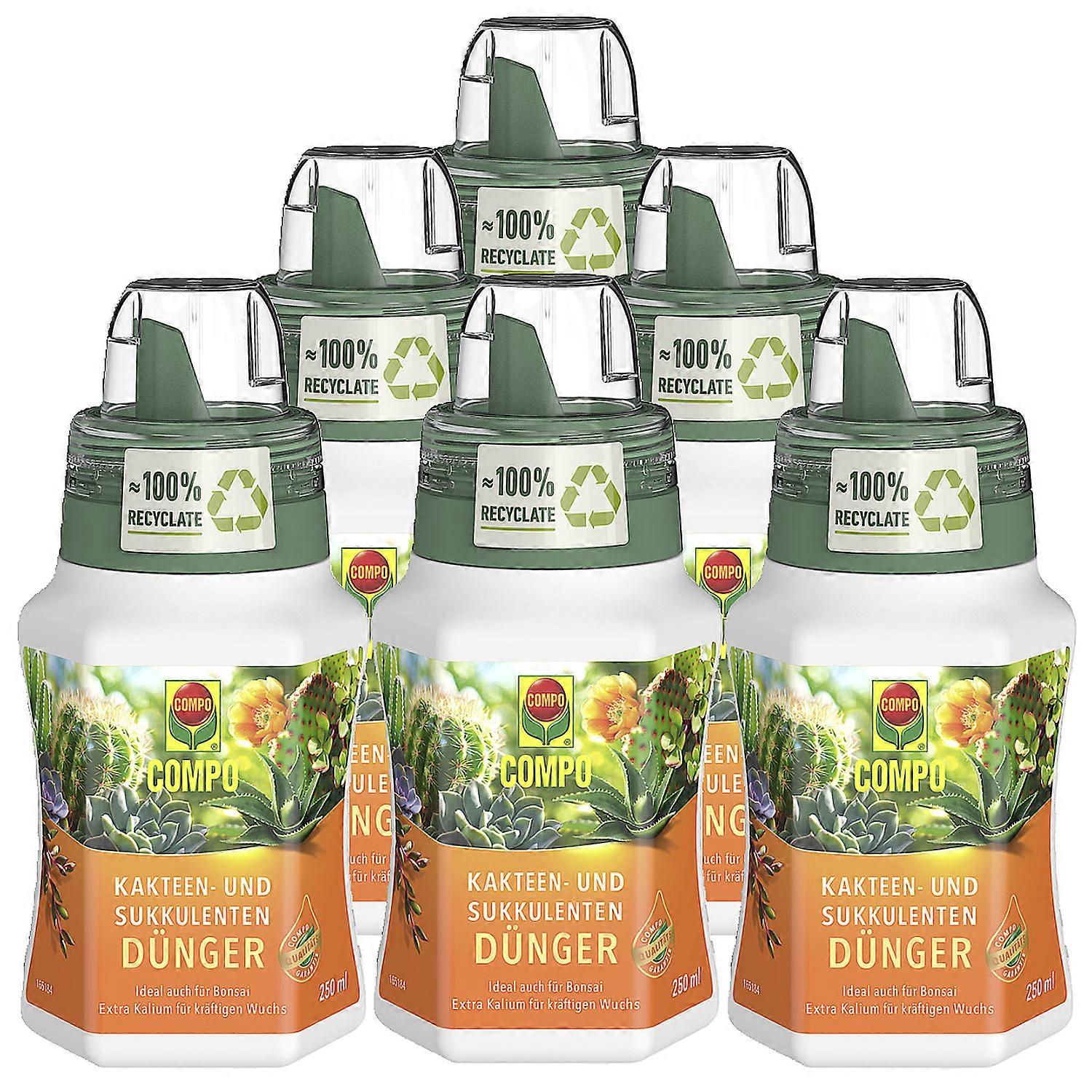 6 x COMPO cactus and succulent fertilizer, also for bonsai, 250 ml