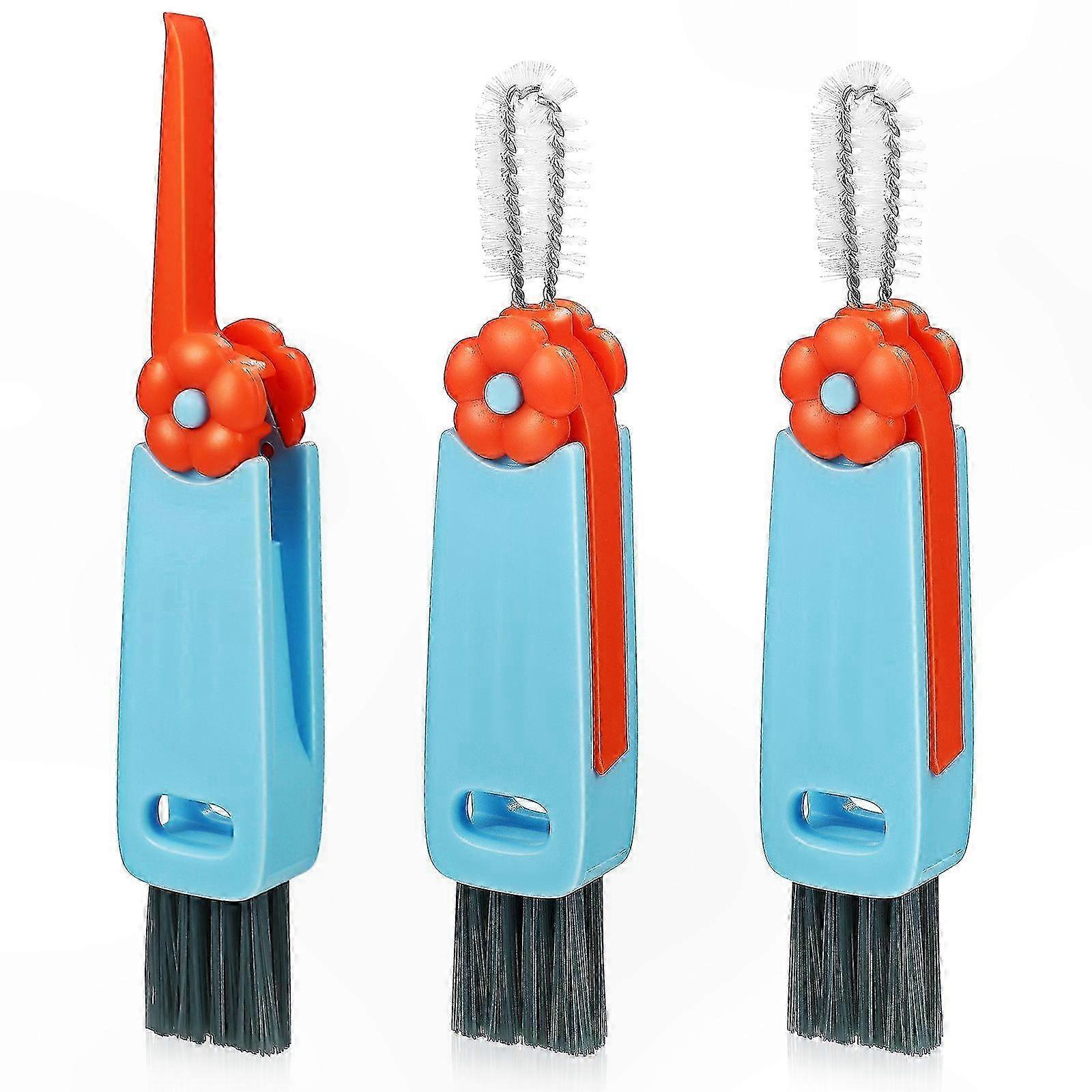 3-Pack Multi-Function Cleaning Brushes for Cups, Lids, Straws, and Bottles