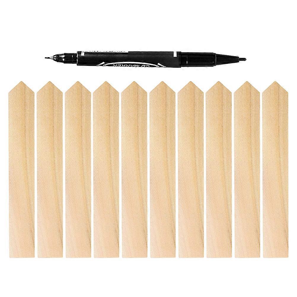 Wooden Plant Labels for Garden Decor Beige Color Easy to Use with Pen 1 Set Proper Size