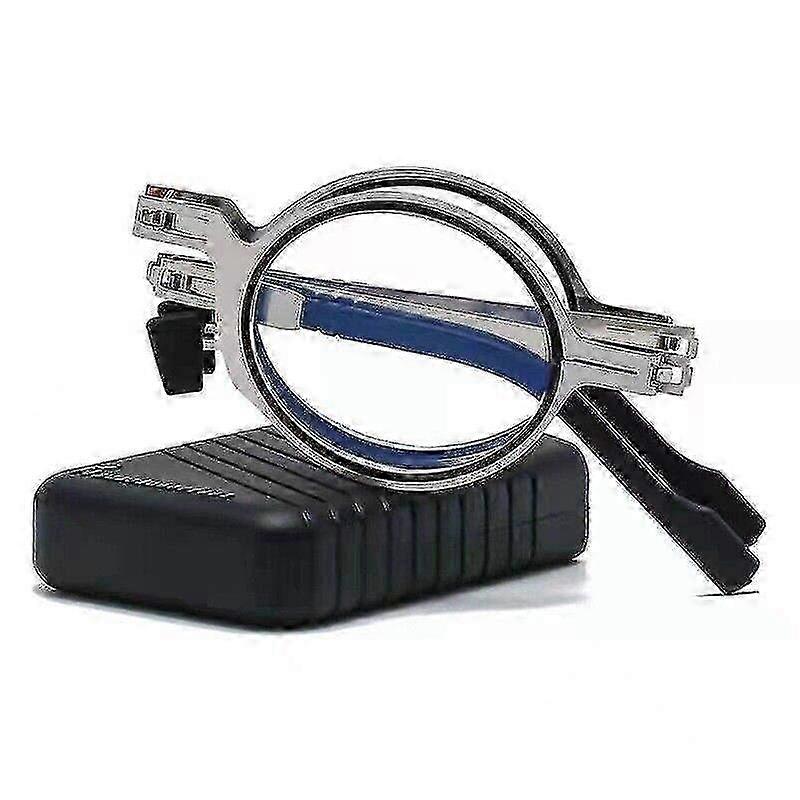 Men Ultra Light Titanium Material Screwless Foldable Anti Blue Reading Glasses