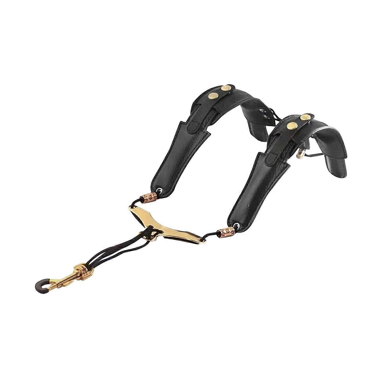 Saxophone Shoulder Strap Adjustable Universal Padded PU for Alto Tenor Saxophones Comfortable Durable Design