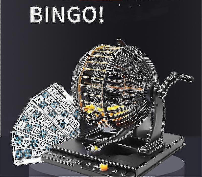 Bingo Machine Cage Game Set | With Bingo Ball | Classic Metal Cage | Bingo Tray