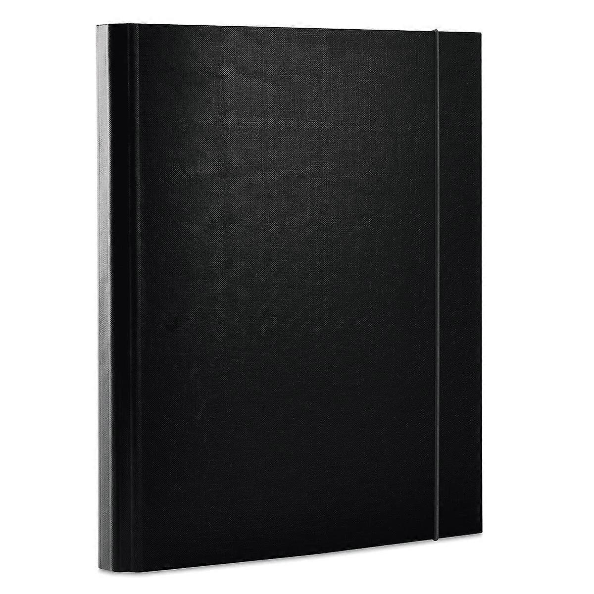 Document Folder with Elastic Band A4 Size, Black, 3 Flaps, Polypropylene and Cardboard Material