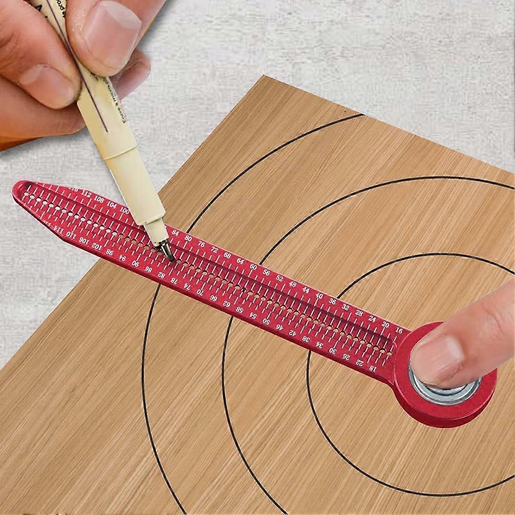 Woodworking Marking Gauge Aluminum Alloy 360 Degree Rotating Multipurpose Drawing Tool Woodworking Marking Tool Red