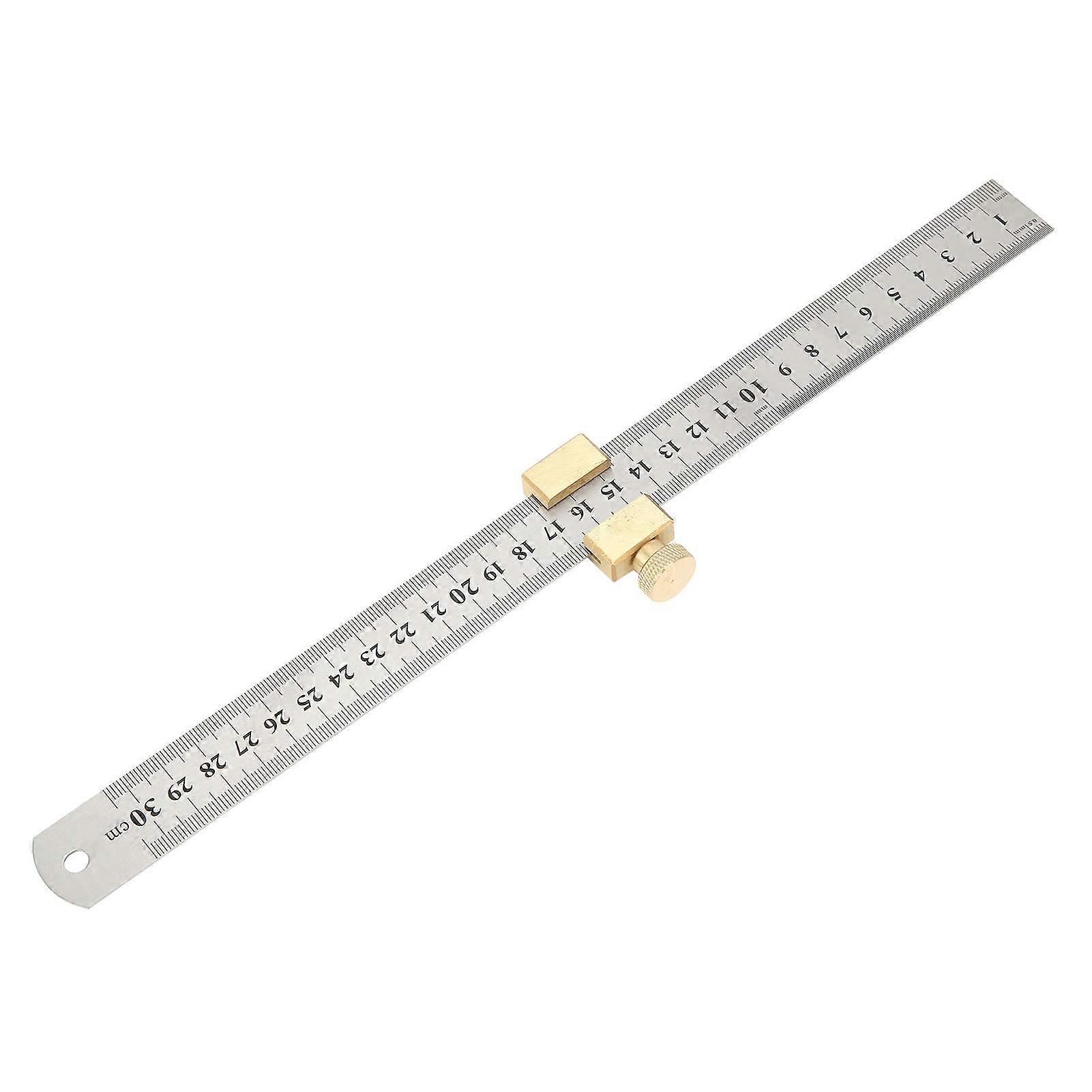 Steel Ruler Block Woodworking Marking Gauge with Ruler Scriber