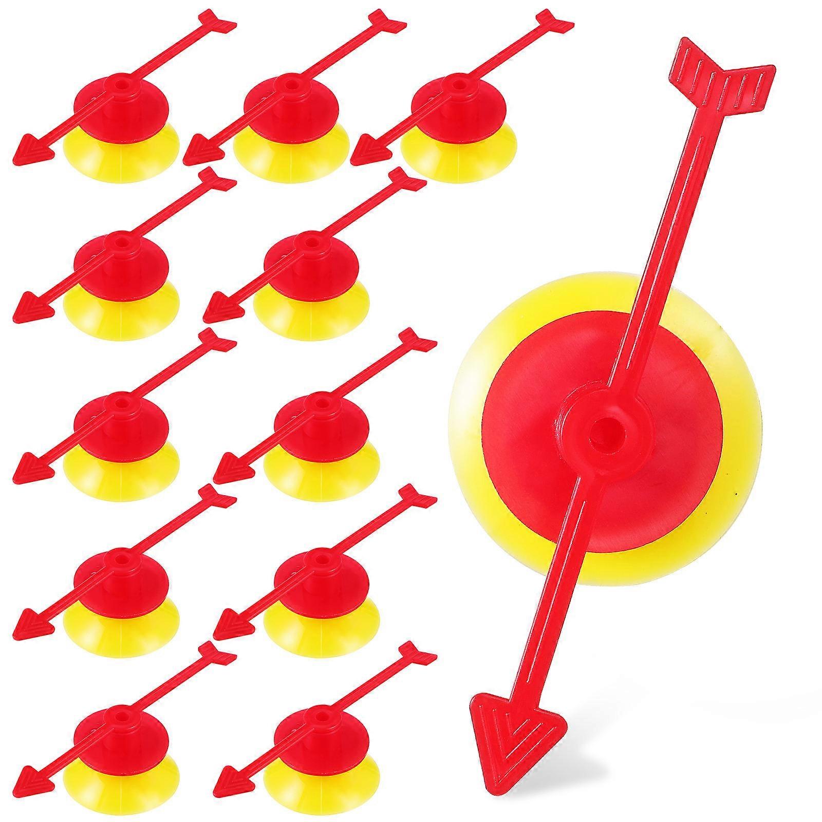 25pcs Plastic Arrow Game Pointers with Suction Cups for Party Props, Rotating Design, Red & Yellow