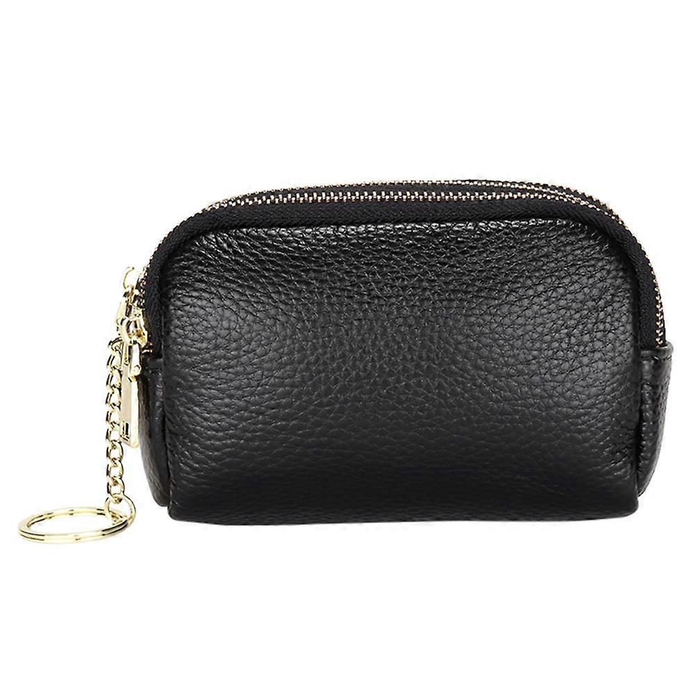 Black Coin Purse with Zippered Design Ideal for Storage Use and Small Items Organization