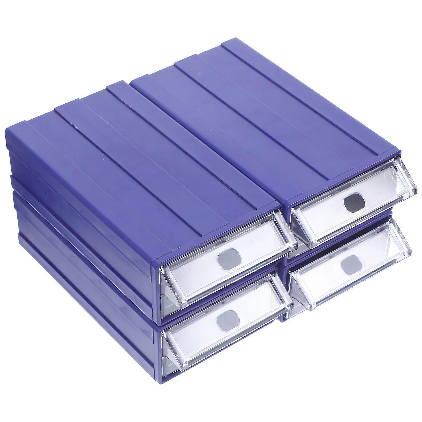 Blue Plastic Storage Box for Home Use Portable and Compact Size 4pcs Set