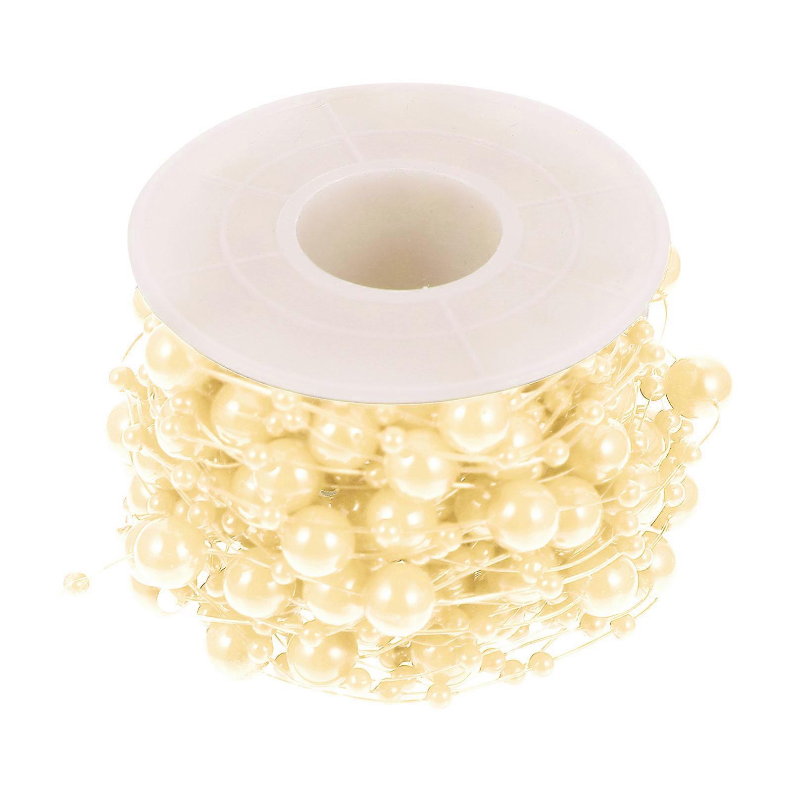 Bead String Pendant for Decor Beige Plastic DIY Accessory 1 Roll