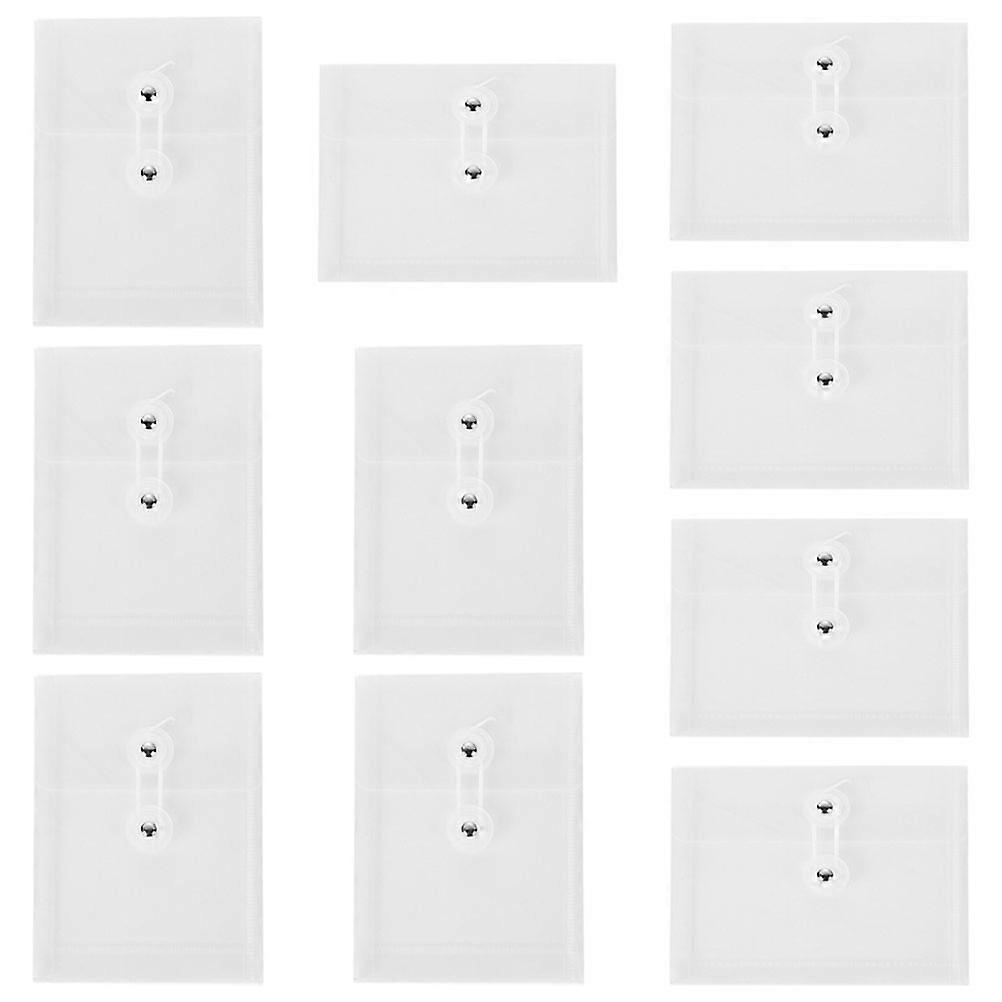 Transparent File Folders with Button Design   10pcs Document Storage Bags for Home, Office & School Use   Versatile File Pockets for Receipts & Notes