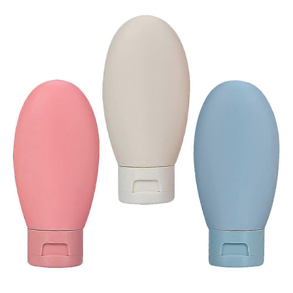 3pcs Portable Leak Proof Squeezable Travel Bottles for Shampoo, Lotion, and Cosmetic Dispensers – Refillable Toiletry Containers