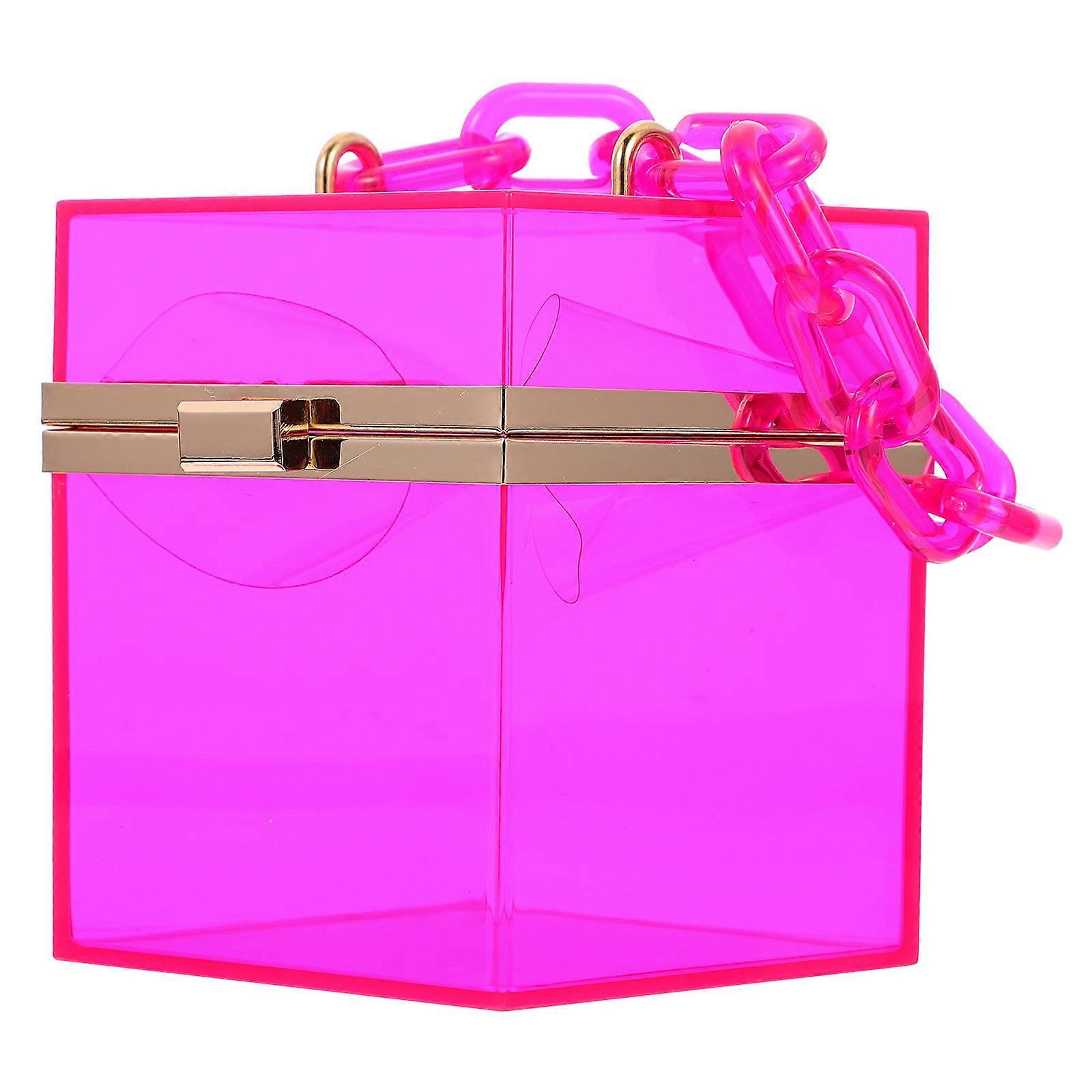 1Pc Transparent Jelly Bag Handbag Stylish Square Crossbody One Shoulder Bag