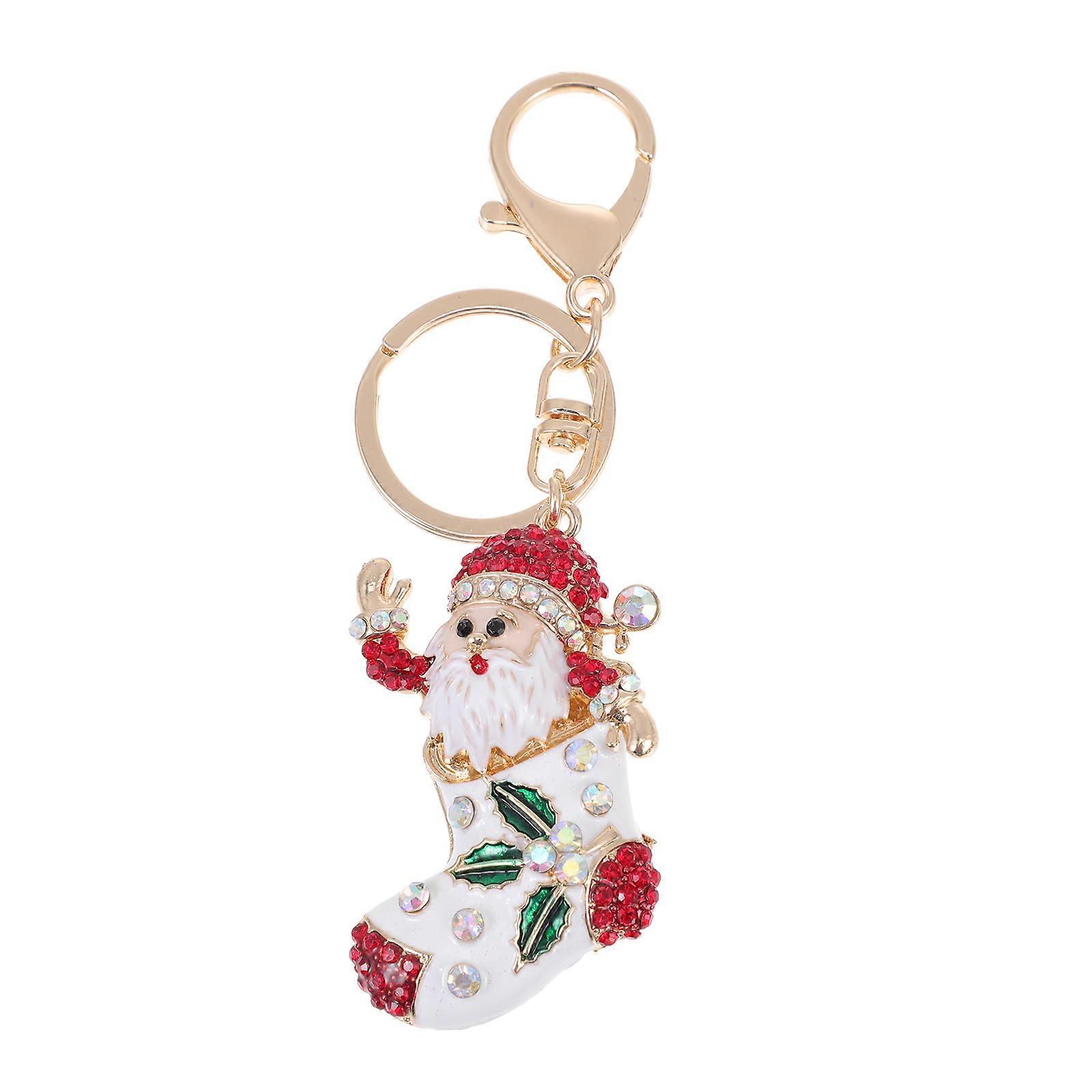 Adorable Xmas Keyring Bag Pendant For Christmas Celebration And Everyday Use In Red Color Made Of 1Pc
