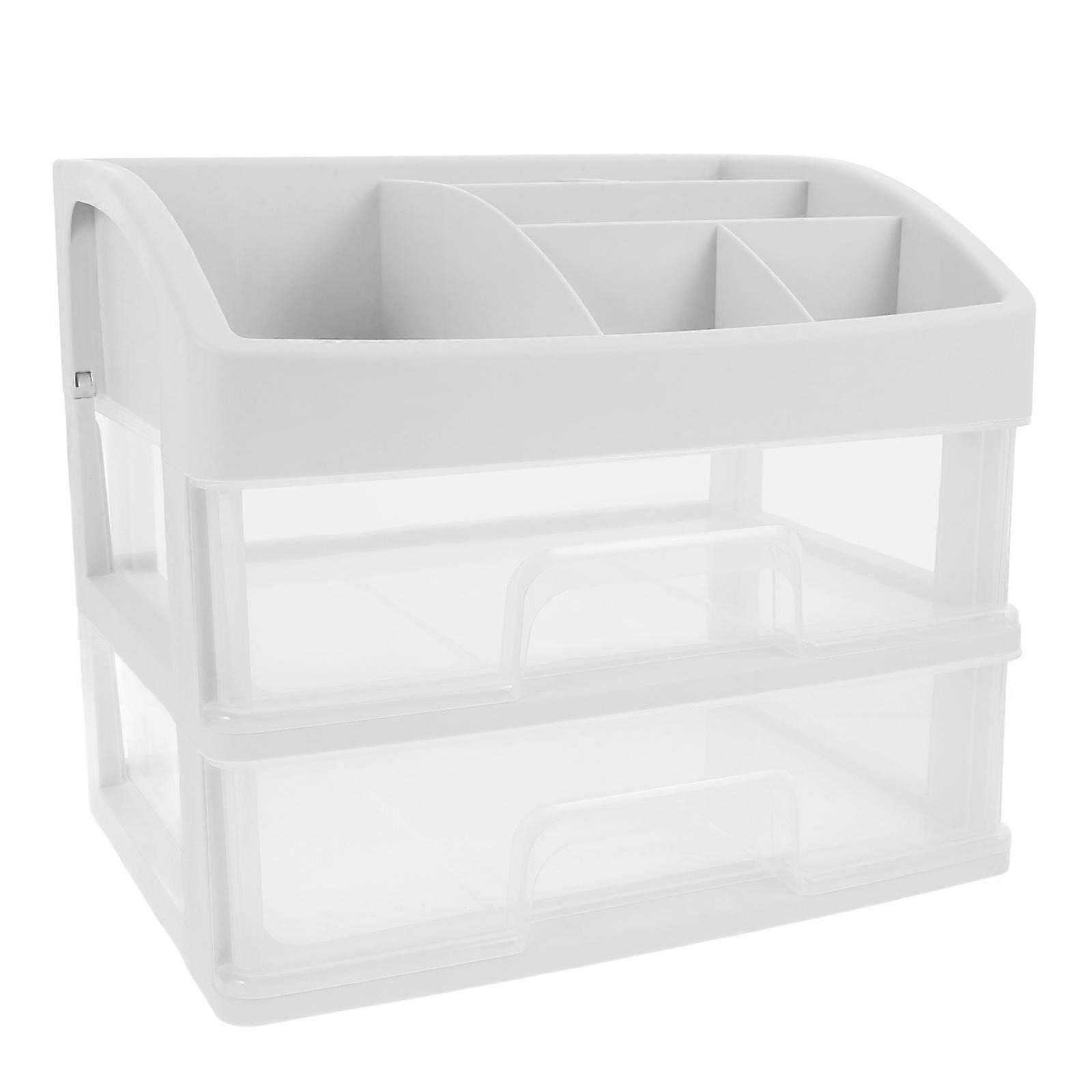 Plastic Desktop Organizer Make-Up Organizer Box for Placing 1Pcs White