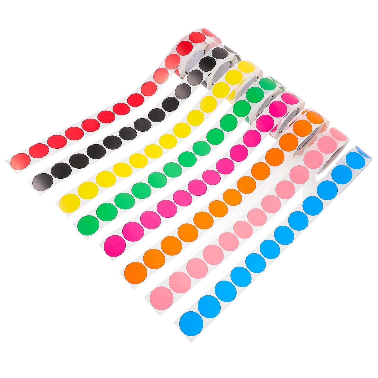 Colorful Adhesive Dot Stickers for Decoration with No Residue 8 Rolls Multi Color
