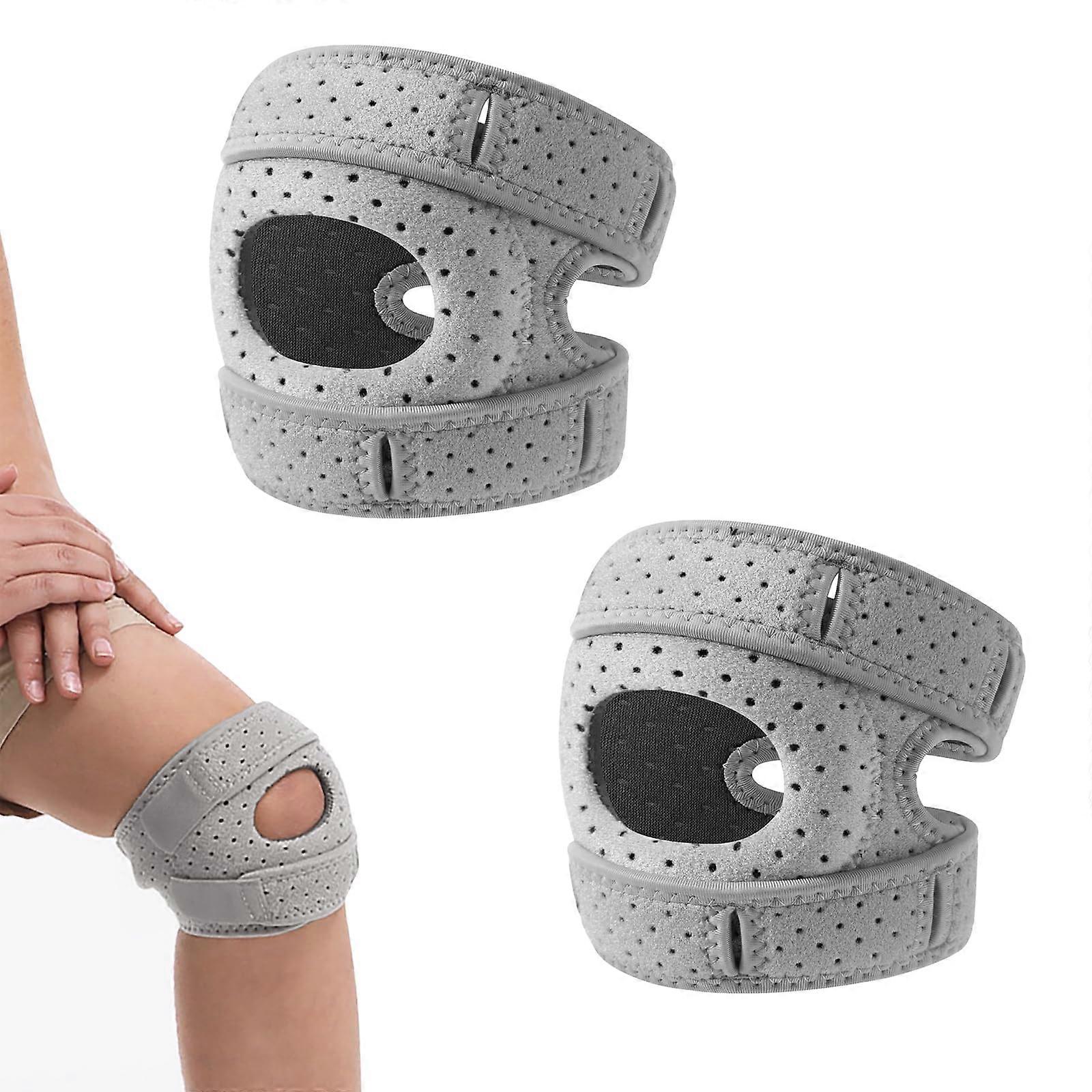 Knee Support for Men and Women, Adjustable, Breathable for Running, Sports (2, L)
