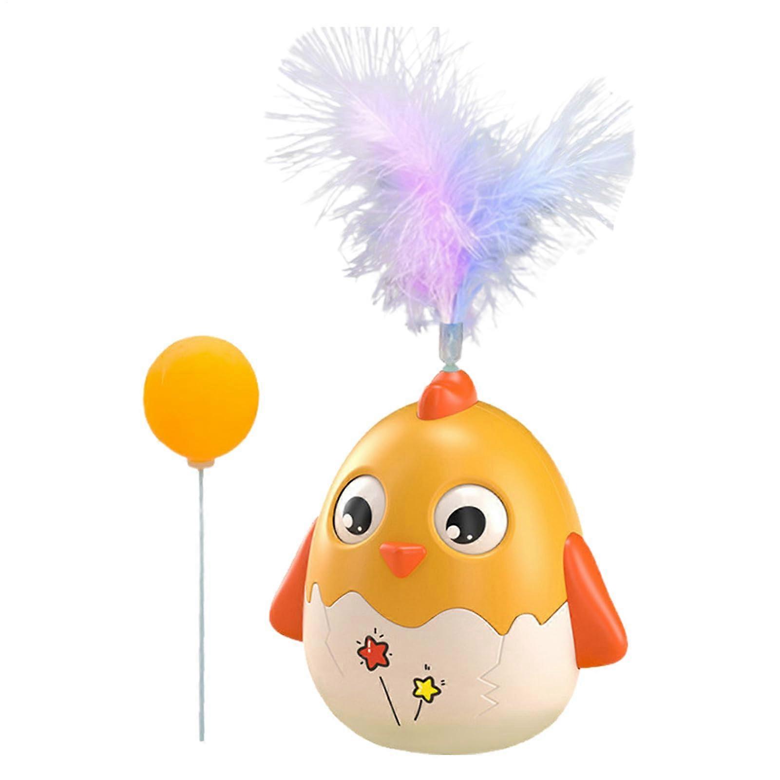 Bouncy Toy for Domestic Cats, Fishing Toy with Feather and Ball on the Stick, Toy with Bell for Hunting Simulation and Against Boredom in Cats