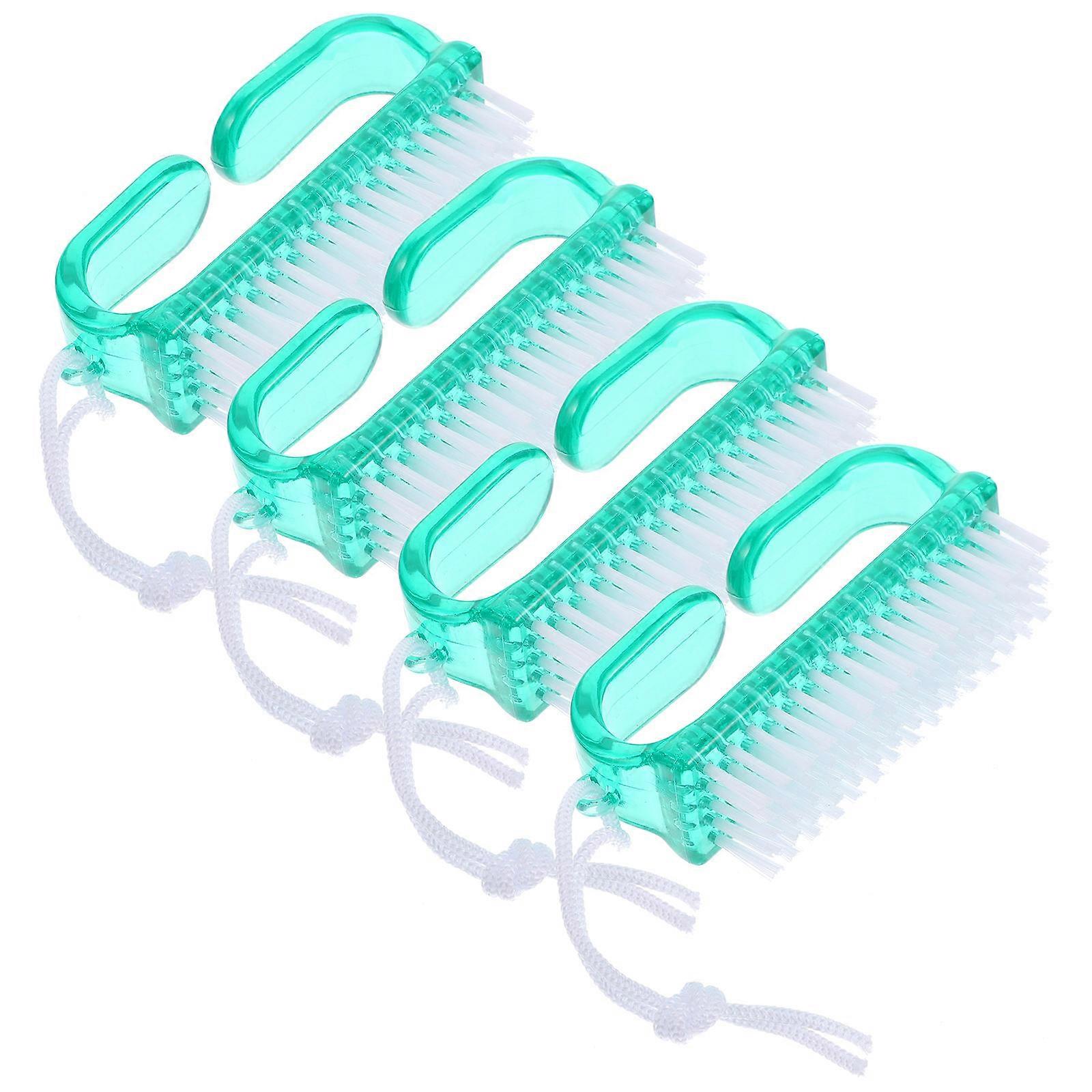 4pcs Nail Cleaning Brushes with Durable Handle Lightweight Fingernail Scrub Tool for Manicure and Salon Use