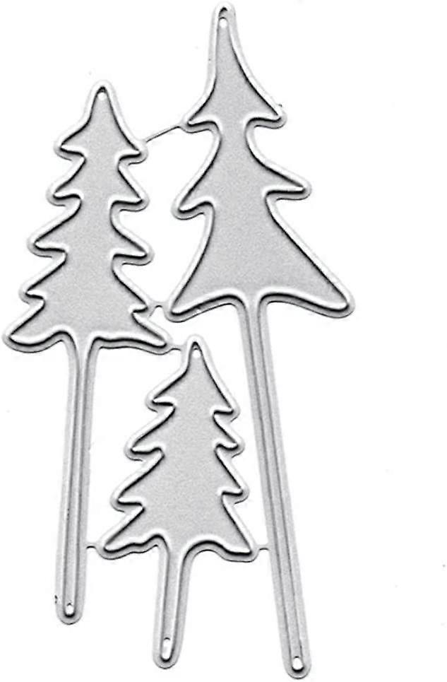 Silver Christmas Tree Stencil - Metal Die-Cut Template
