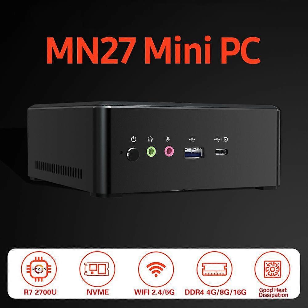 T-bao MN27 Metal Mini PC with AMD Ryzen 7 2700U CPU 16GB RAM 512GB M.2 NVNE SSD Radeon Vega 10 Graphics for Home Office UK Plug