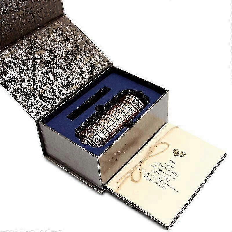 Da Vinci Code Mini Cryptex Lock Puzzle Box with Hidden Secret Compartments