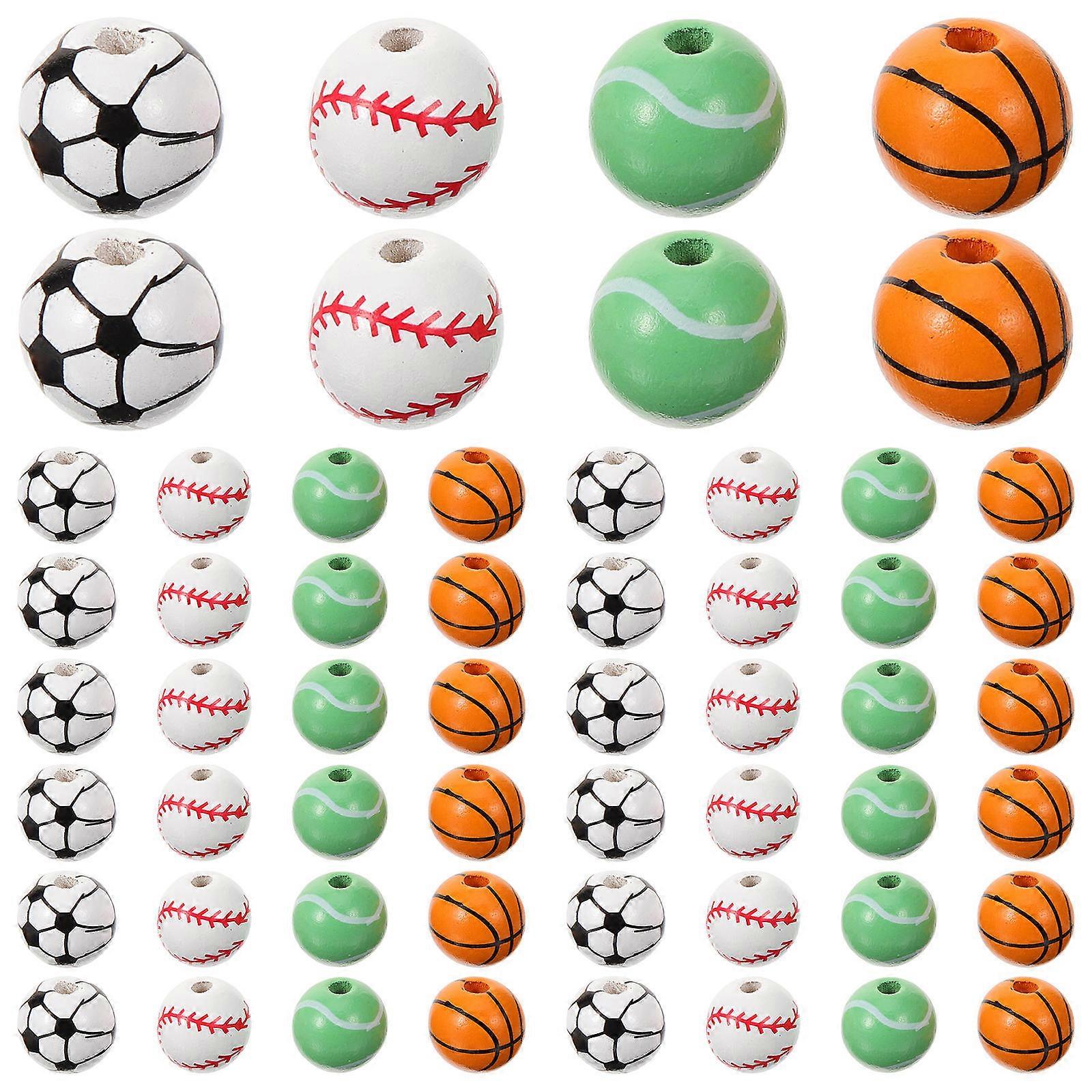 Wood Spacer Beads Round Ball Beads Gift Giving Assorted Color Wood Material for Jewelry Making 40Pcs