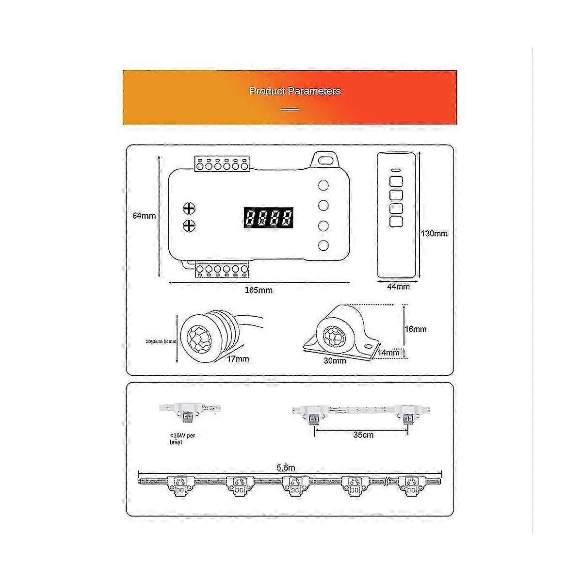 Human Body Infrared Sensor Controller Sensor Stair Light Controller Dc12v-24v Tread Smart Stair Con