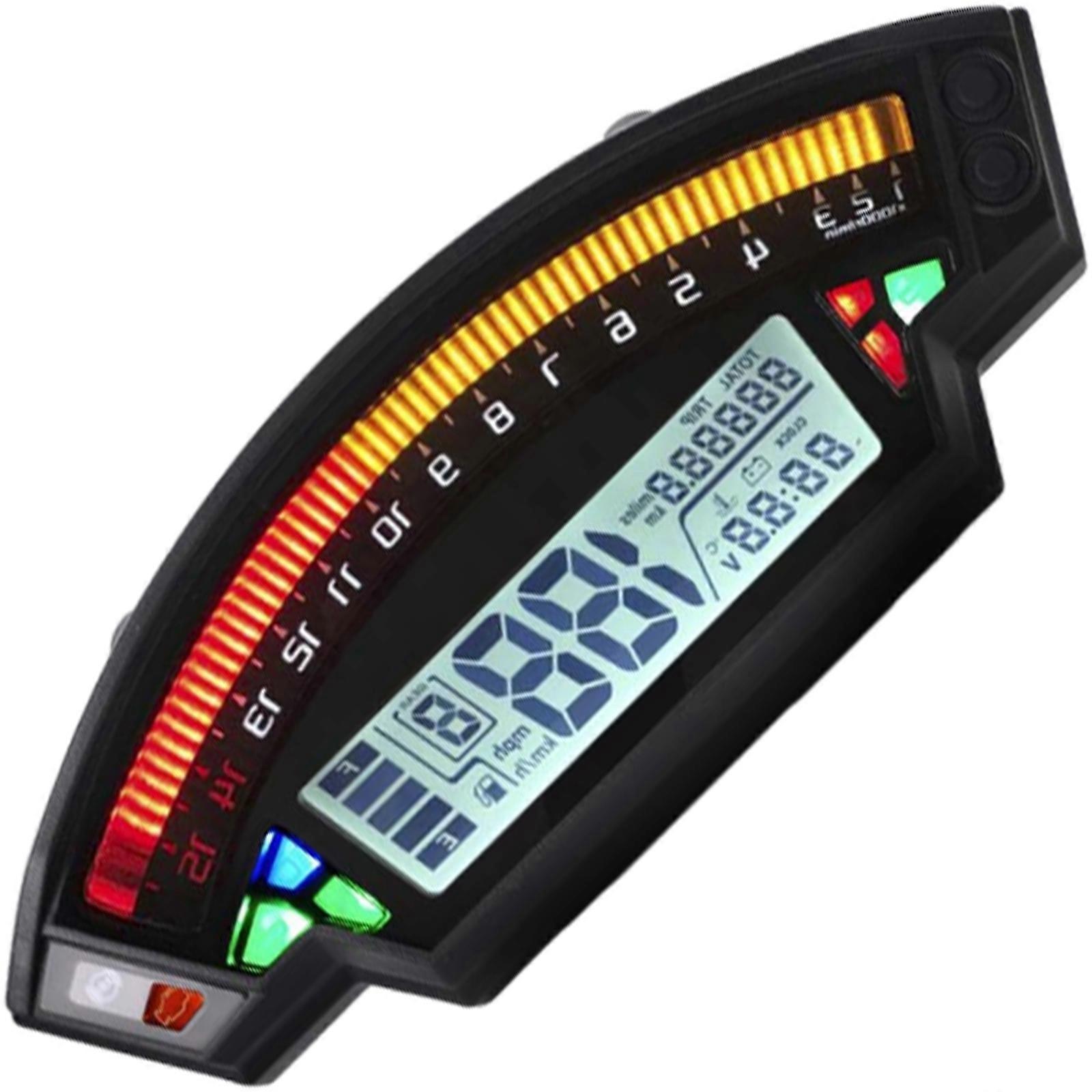 Replacement LCD Screen Speedometer Odometer Motorcycle Digital Tachometer for 2012-2017Speed Gauge Fuel Indicator Multicolor