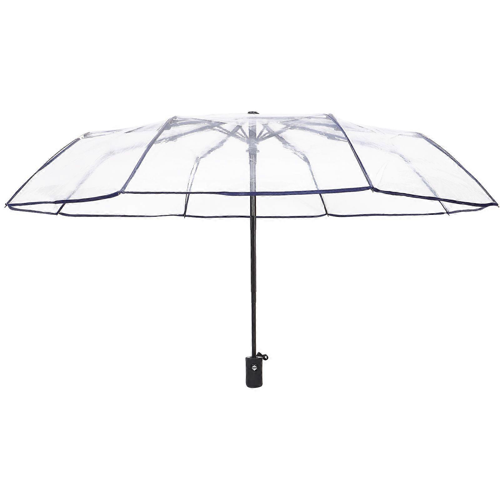 1pc Fully Automatic Triple Folding Transparent Umbrella Outdoor Umbrella