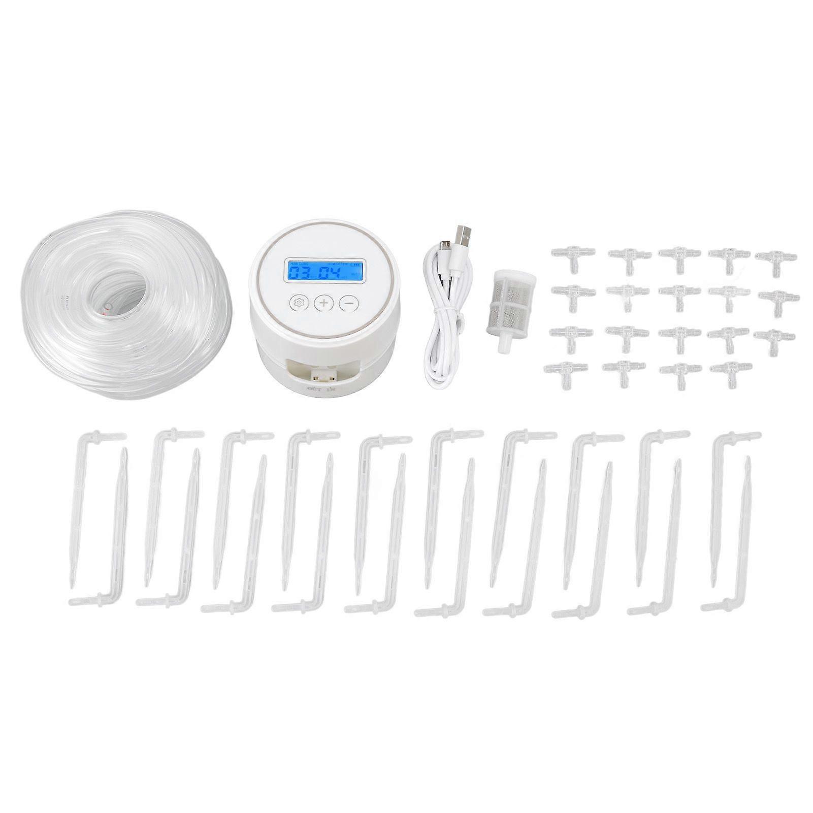 Automatic Watering System Battery USB Powered Programmable Smart Irrigation Timer for 20 Potted Plants 6.4V