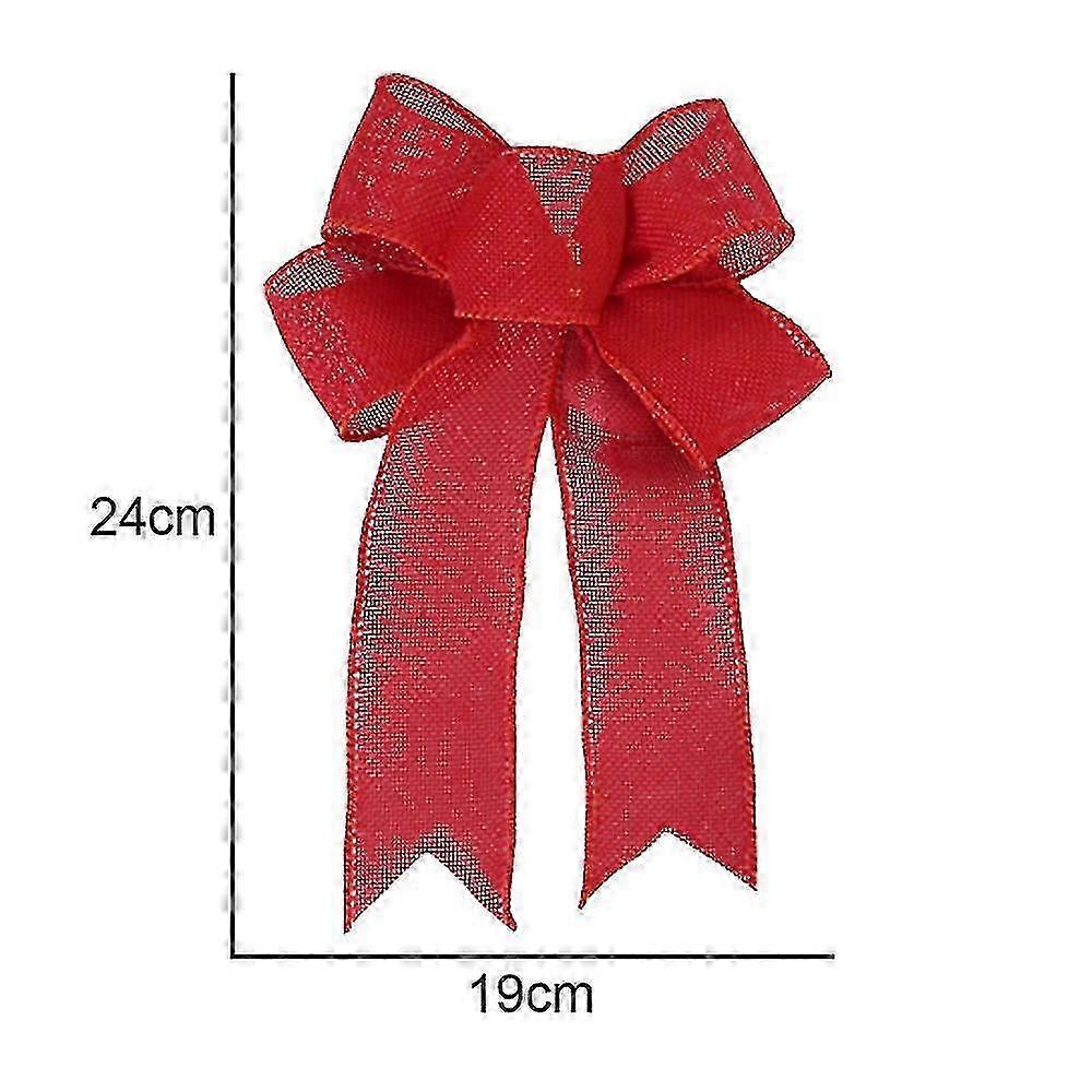 Christmas Bow Rustic Burlap Crafts Wreath Bow For Holiday Weeding Kitchen Decor A