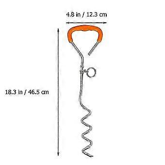 46.5X12.3 White Pet Leashes 1 Set Outdoor Dog Leash Spiral Stake Corkscrew Stake 5m Wirerope White