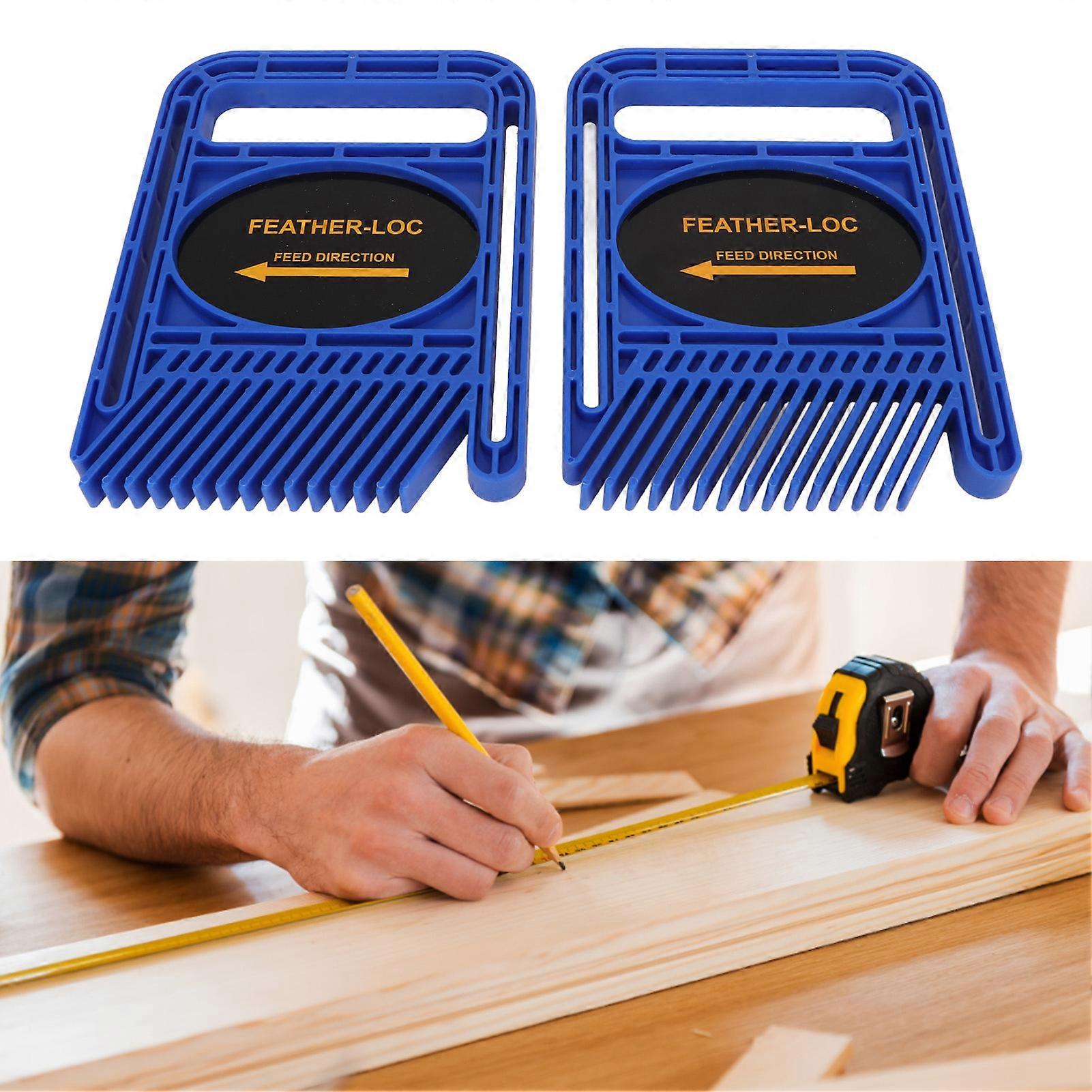 2 Set Adjustable Featherboard Extended Track Safety Tool Blue